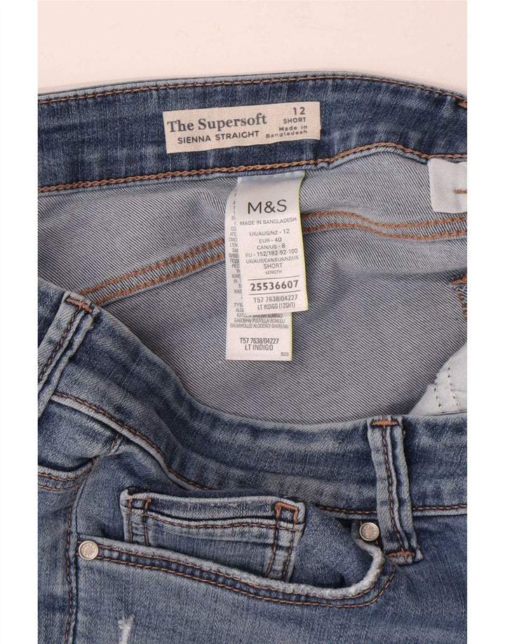 Marks & Spencer Womens Sienna Straight Jeans UK 12 Medium W28 L28 Blue