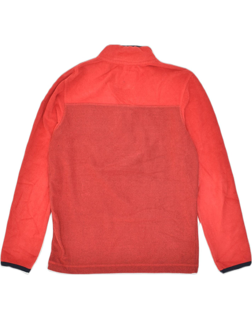 WEIRD FISH Mens Zip Neck Fleece Jumper Small Red Colourblock Polyester | Vintage Weird Fish | Thrift | Second-Hand Weird Fish | Used Clothing | Messina Hembry 