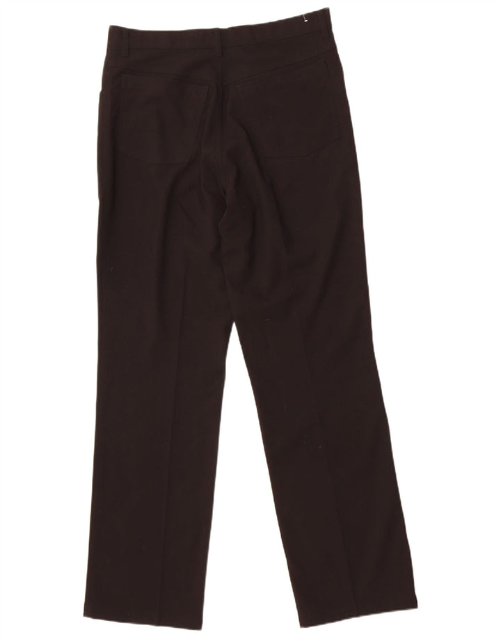 St. Bernard Mens Straight Suit Trousers W32 L31 Black Polyester