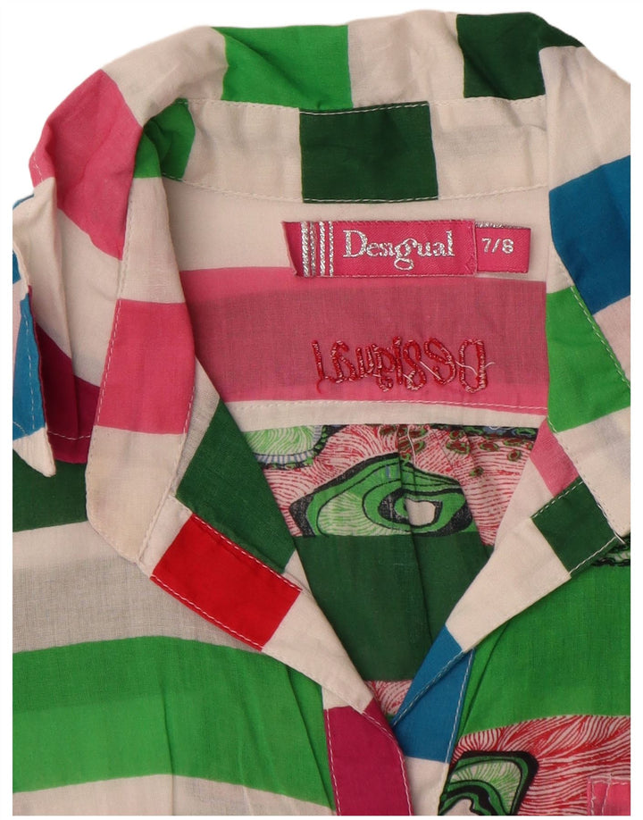 Desigual Girls Longline Fit Pullover Shirt 7-8 Years Multicoloured