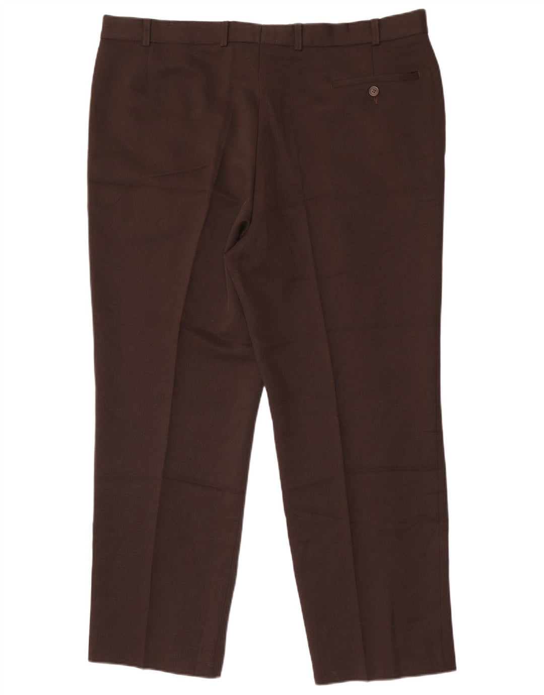 Marks & Spencer Mens Straight Suit Trousers W40 L29 Brown Polyester