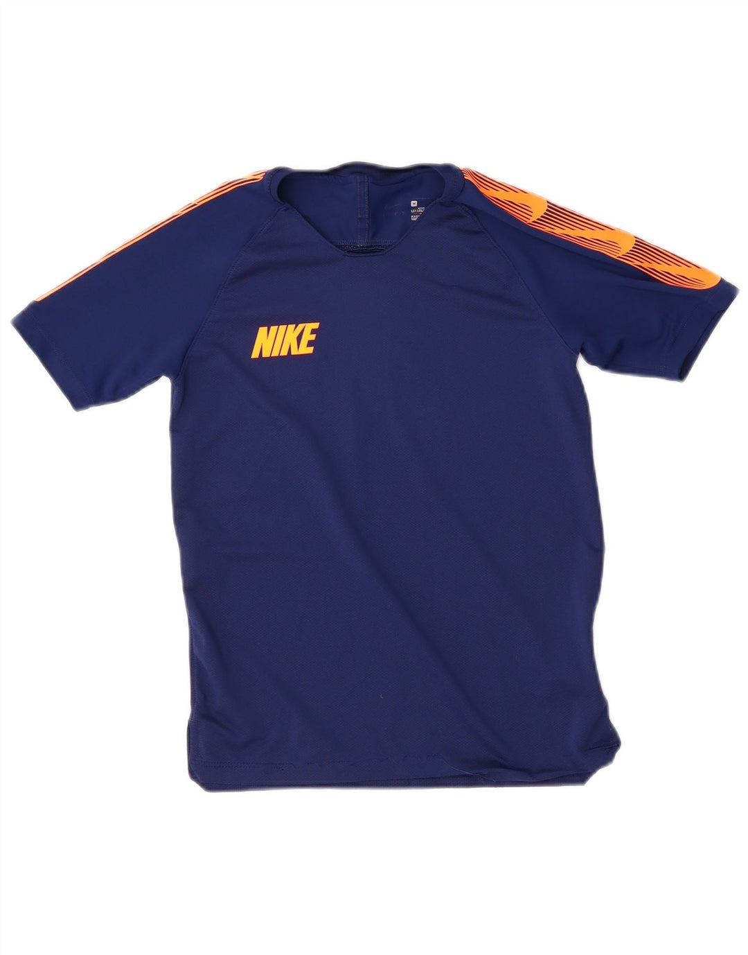 NIKE Boys Graphic T-Shirt Top 10-11 Years Medium Navy Blue Colourblock