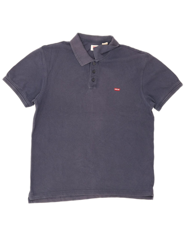 Levi's Mens Polo Shirt Large Navy Blue Cotton