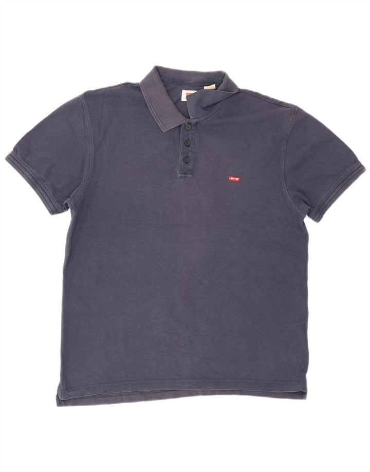 Levi's Mens Polo Shirt Large Navy Blue Cotton