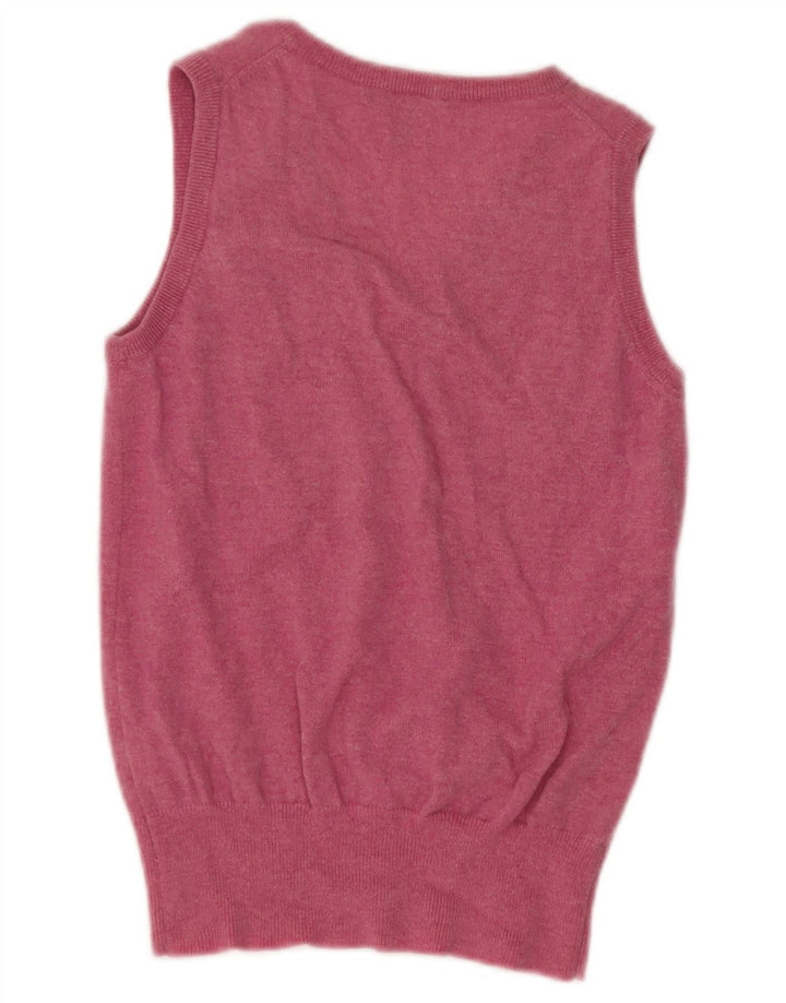 Gant Womens Vest Tank Top UK 8 Small Pink Lambswool