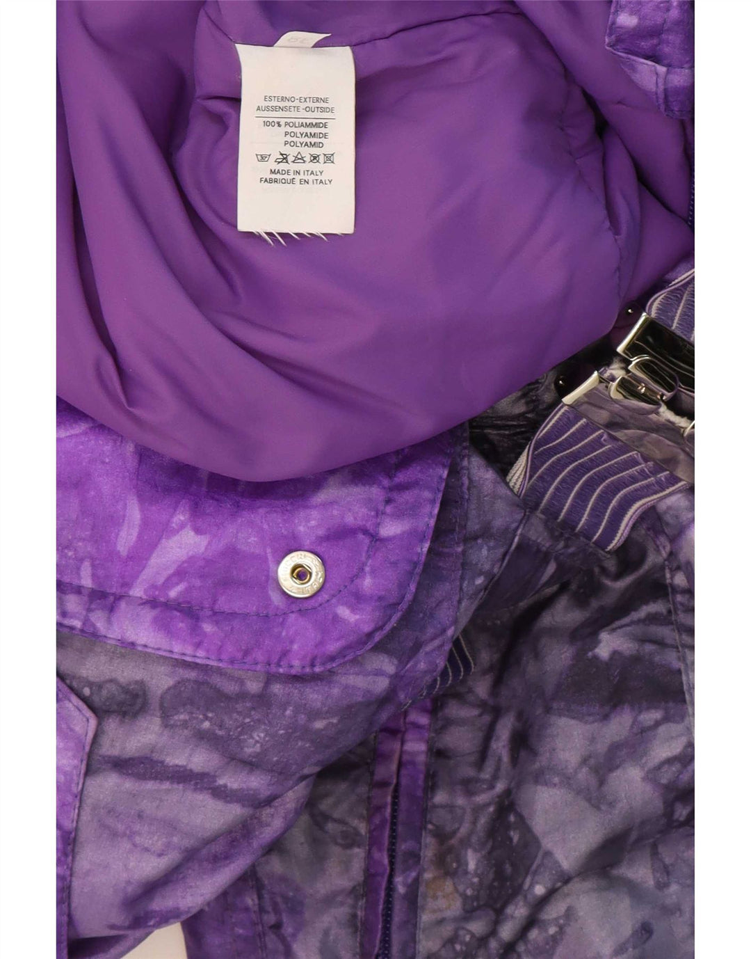 Alasca Womens Abstract Pattern Oversized Ski Jumpsuit IT 38 XS Purple