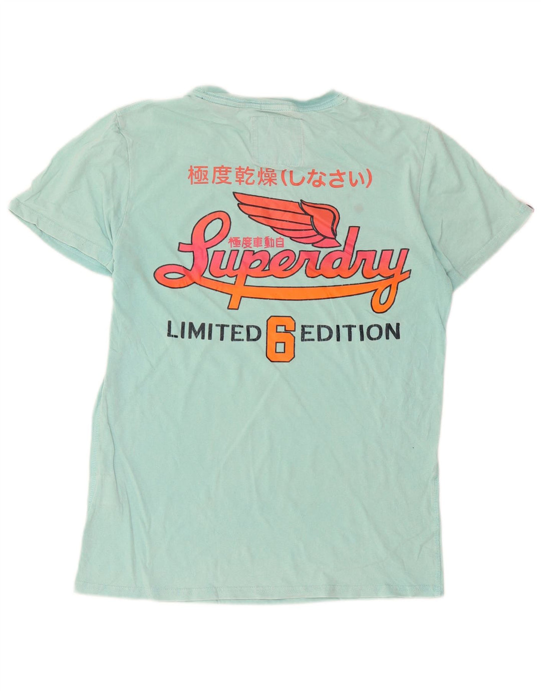 Superdry Mens Graphic T-Shirt Top Small Turquoise Cotton
