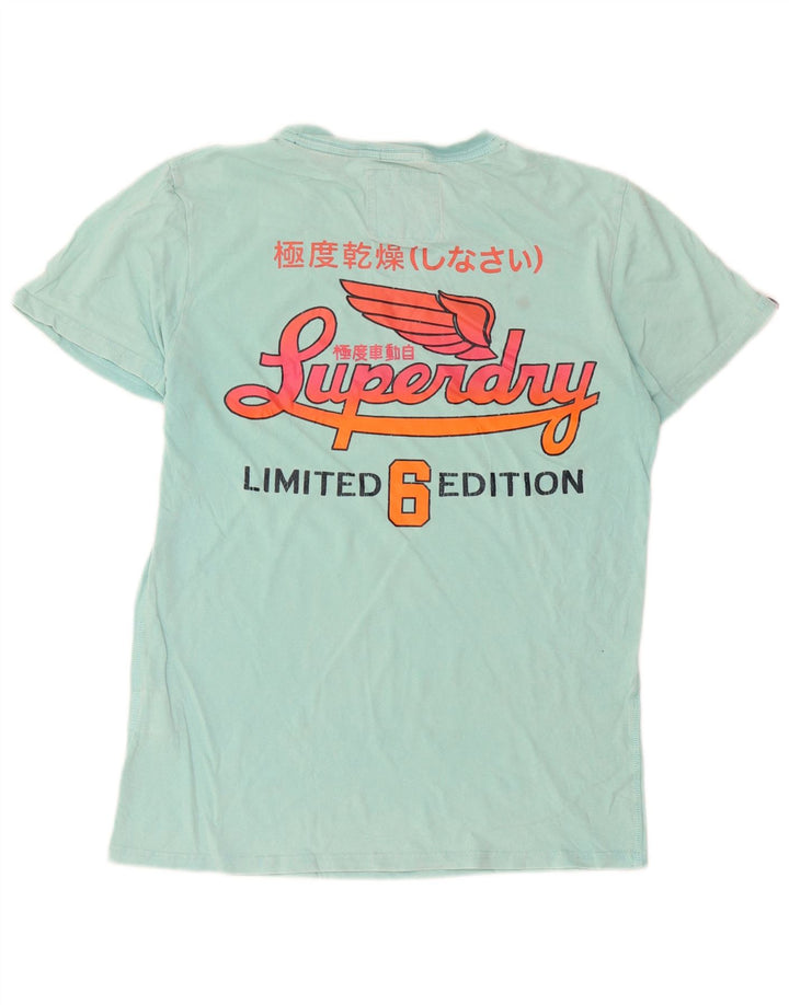 Superdry Mens Graphic T-Shirt Top Small Turquoise Cotton