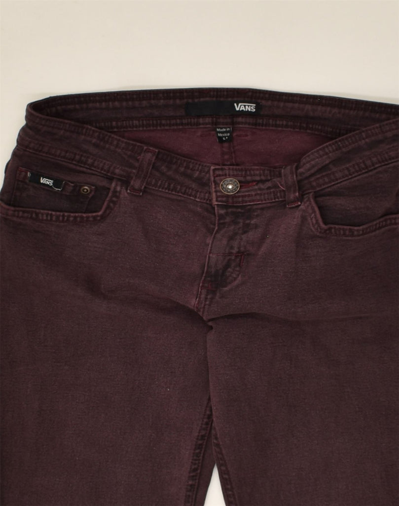 VANS Womens Low Waist Skinny Jeans Size  5 Medium W28 L30 Burgundy Cotton | Vintage Vans | Thrift | Second-Hand Vans | Used Clothing | Messina Hembry 