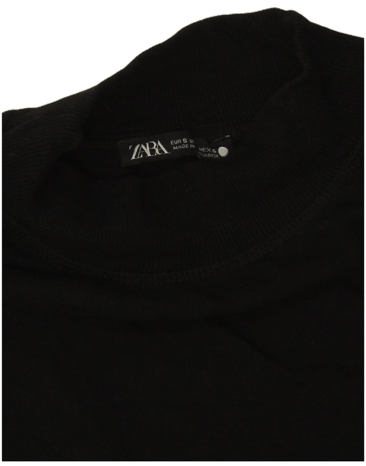 Zara Womens T-Shirt Top UK 10 Small Black