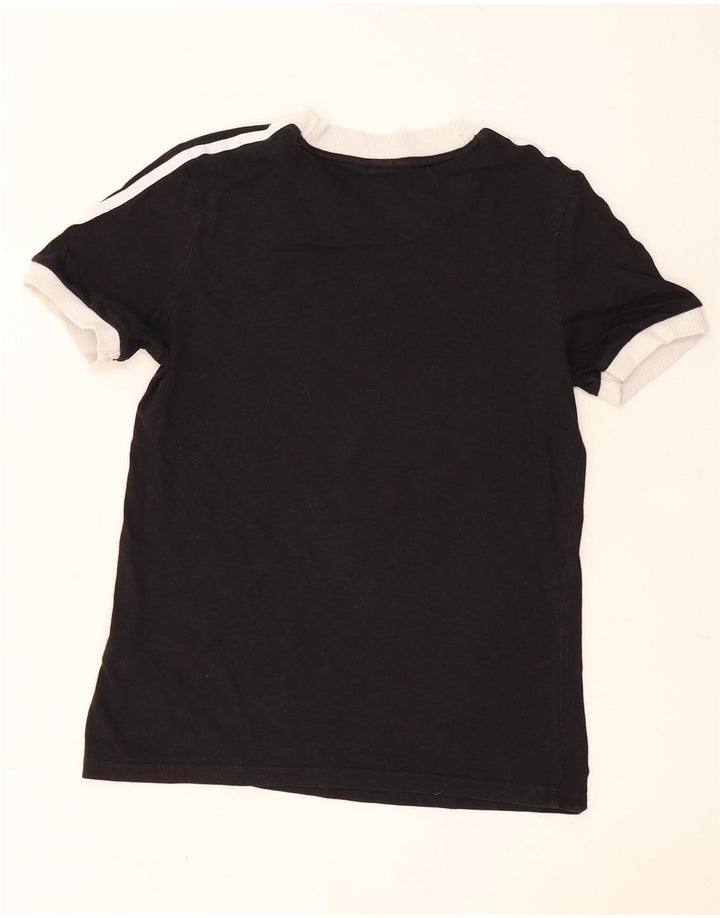 Adidas Womens T-Shirt Top UK 8 Small Black Cotton