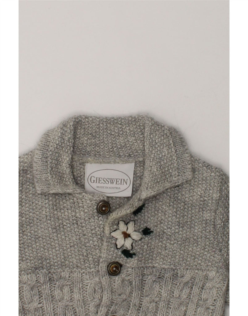 GIESSWEIN Baby Girls Cardigan Sweater 3-6 Months Grey Wool | Vintage Giesswein | Thrift | Second-Hand Giesswein | Used Clothing | Messina Hembry 