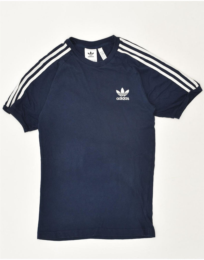 ADIDAS Mens T-Shirt Top XS Navy Blue Cotton | Vintage Adidas | Thrift | Second-Hand Adidas | Used Clothing | Messina Hembry 