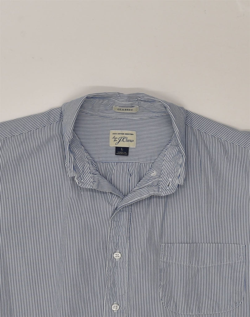 J. CREW Mens Classic Classic Fit Shirt Large Navy Blue Pinstripe Cotton | Vintage J. Crew | Thrift | Second-Hand J. Crew | Used Clothing | Messina Hembry 