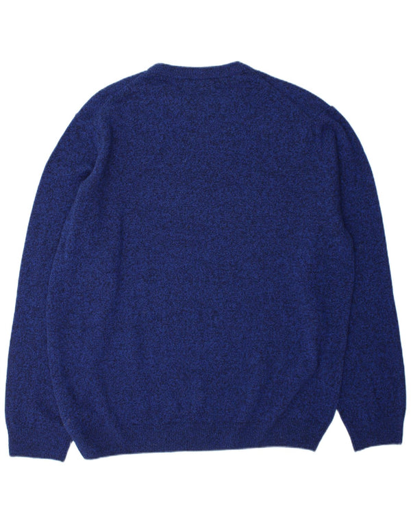 Marks & Spencer Mens Crew Neck Jumper Sweater 2XL Blue Wool