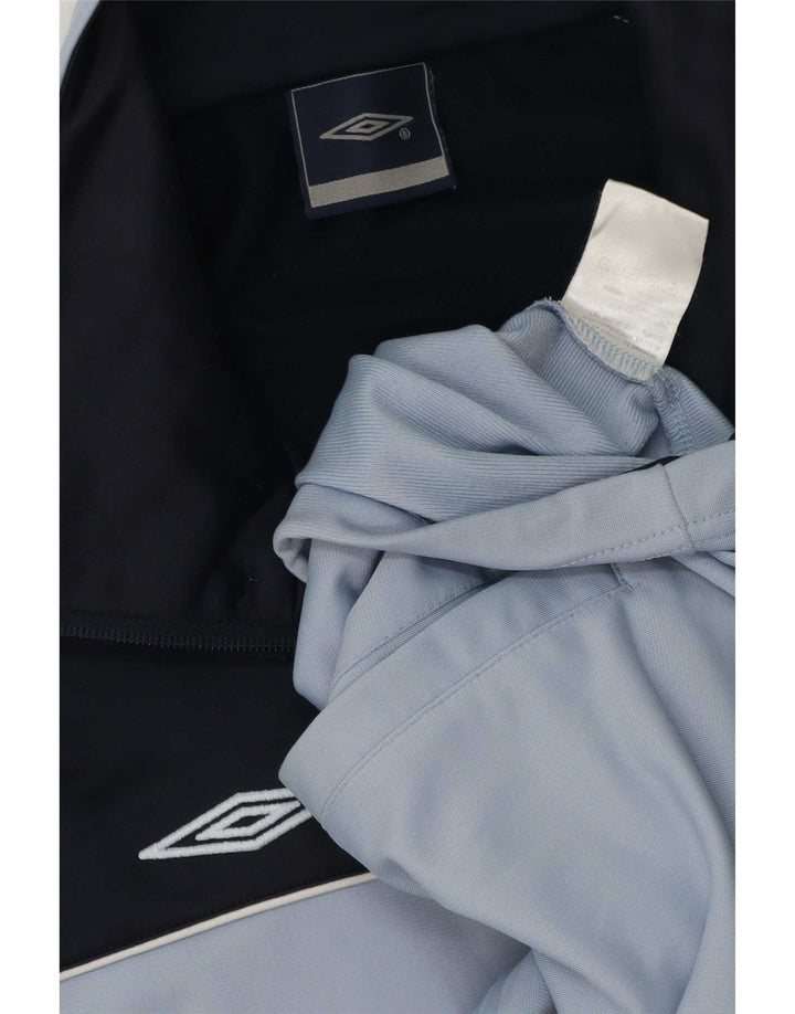 Umbro Mens Tracksuit Top Jacket Large Blue Colourblock Polyester