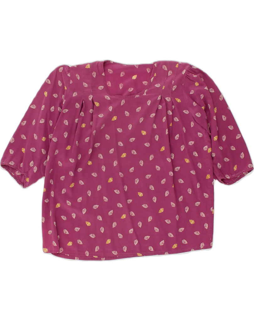 VINTAGE Womens Top 3/4 Sleeve UK 18 XL Purple Spotted | Vintage Vintage | Thrift | Second-Hand Vintage | Used Clothing | Messina Hembry 