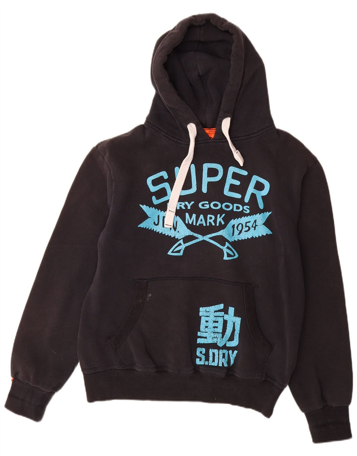 Superdry Mens Graphic Hoodie Jumper Large Black Cotton