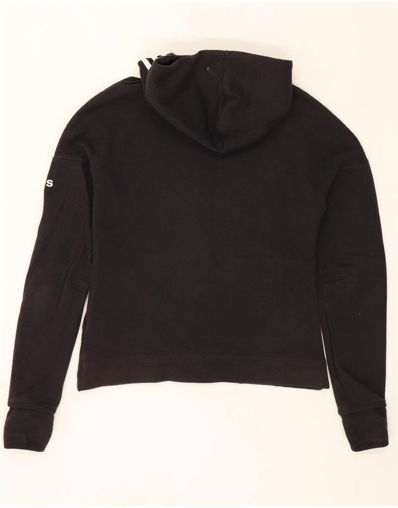 ADIDAS Womens Zip Hoodie Sweater UK 12 /14 Medium Black Cotton Vintage Adidas and Second-Hand Adidas from Messina Hembry 