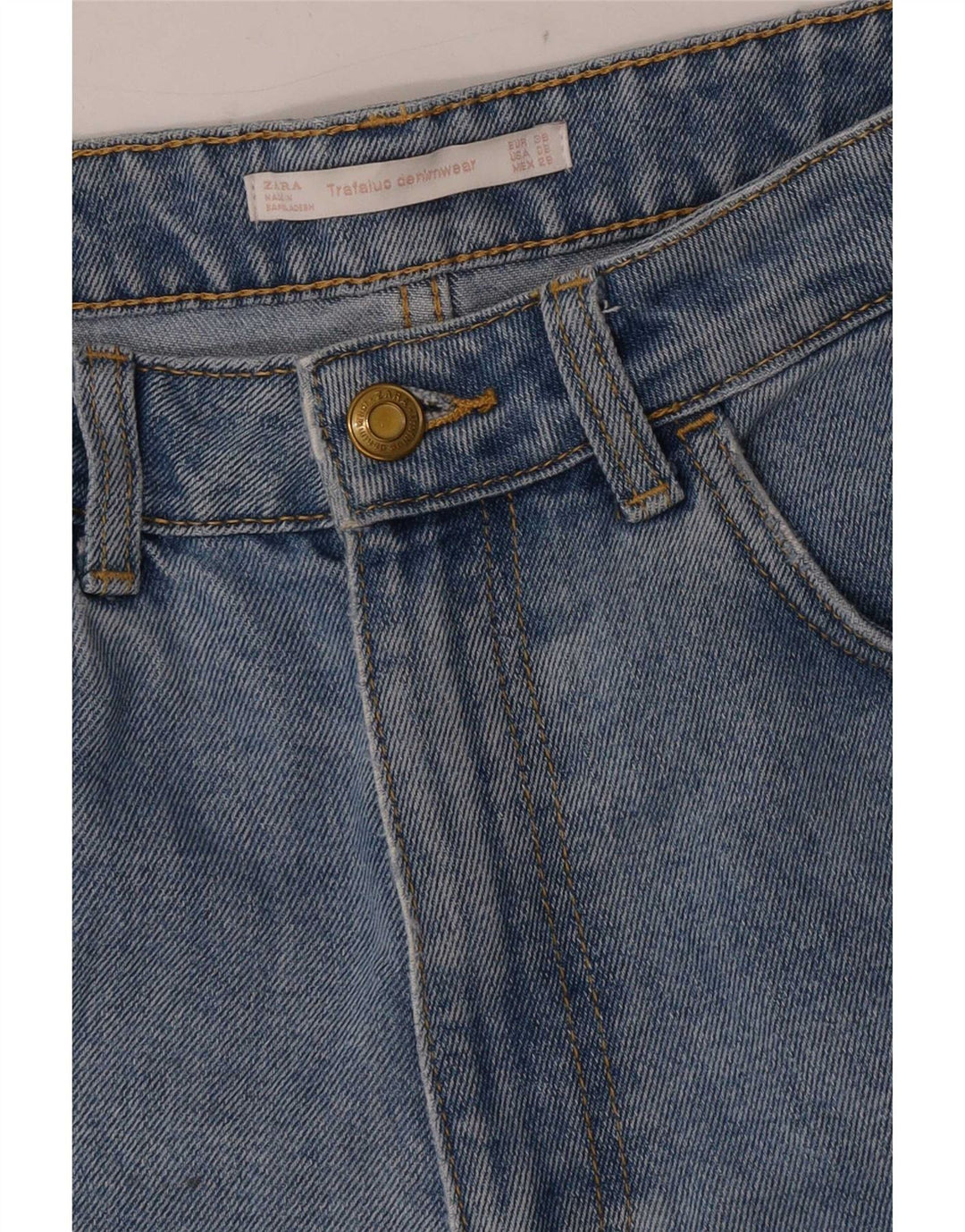 Zara Womens Trafaluc Denim Shorts EU 38 Small W28 Blue