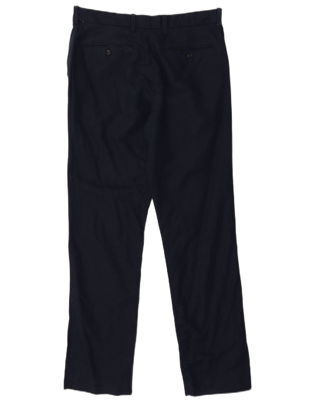 John Lewis Mens Straight Chino Trousers W34 L32 Navy Blue Linen