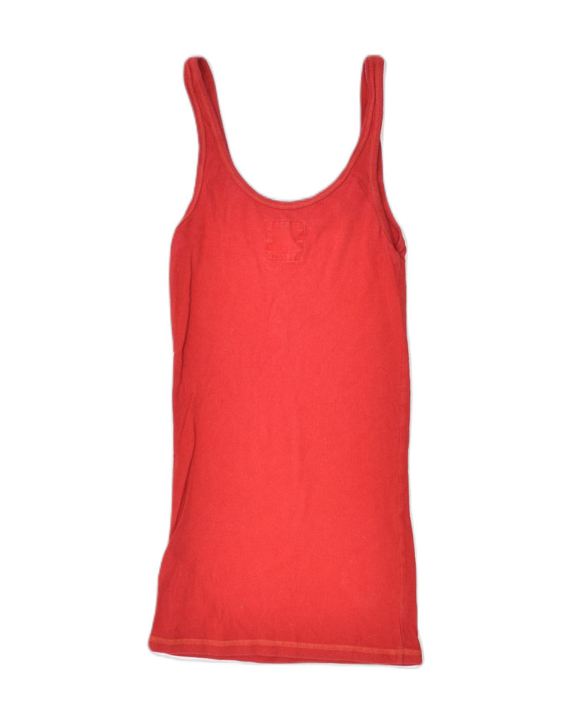 HOLLISTER Womens Slim Cami Top UK 12 Medium Red Cotton | Vintage | Thrift | Second-Hand | Used Clothing | Messina Hembry 