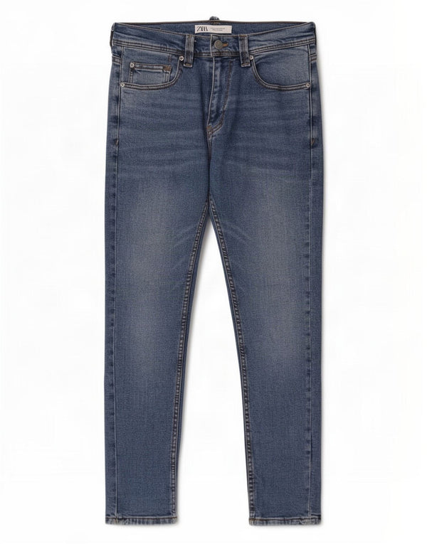 Zara Mens Slim Jeans EU 38 Small W30 L30 Blue Cotton