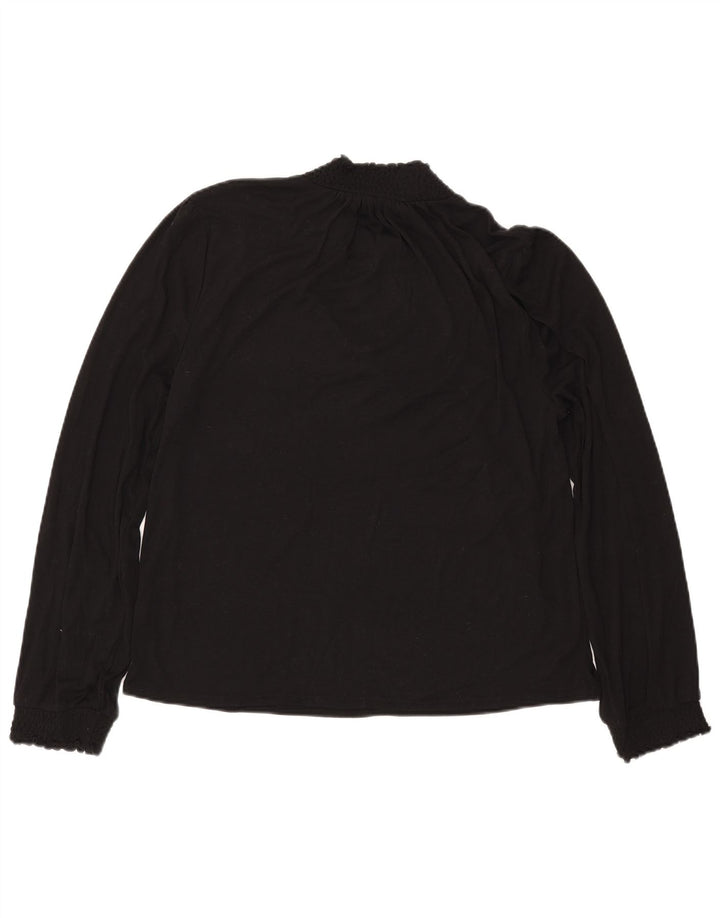 J. CREW Womens Long Sleeve Blouse Top UK 16 Large Black Polyester