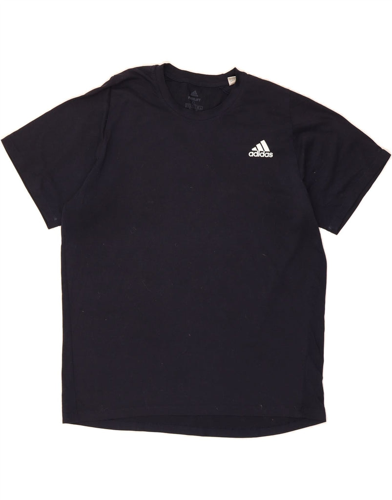 ADIDAS Mens Climalite T-Shirt Top XL Navy Blue Cotton Vintage Adidas and Second-Hand Adidas from Messina Hembry 
