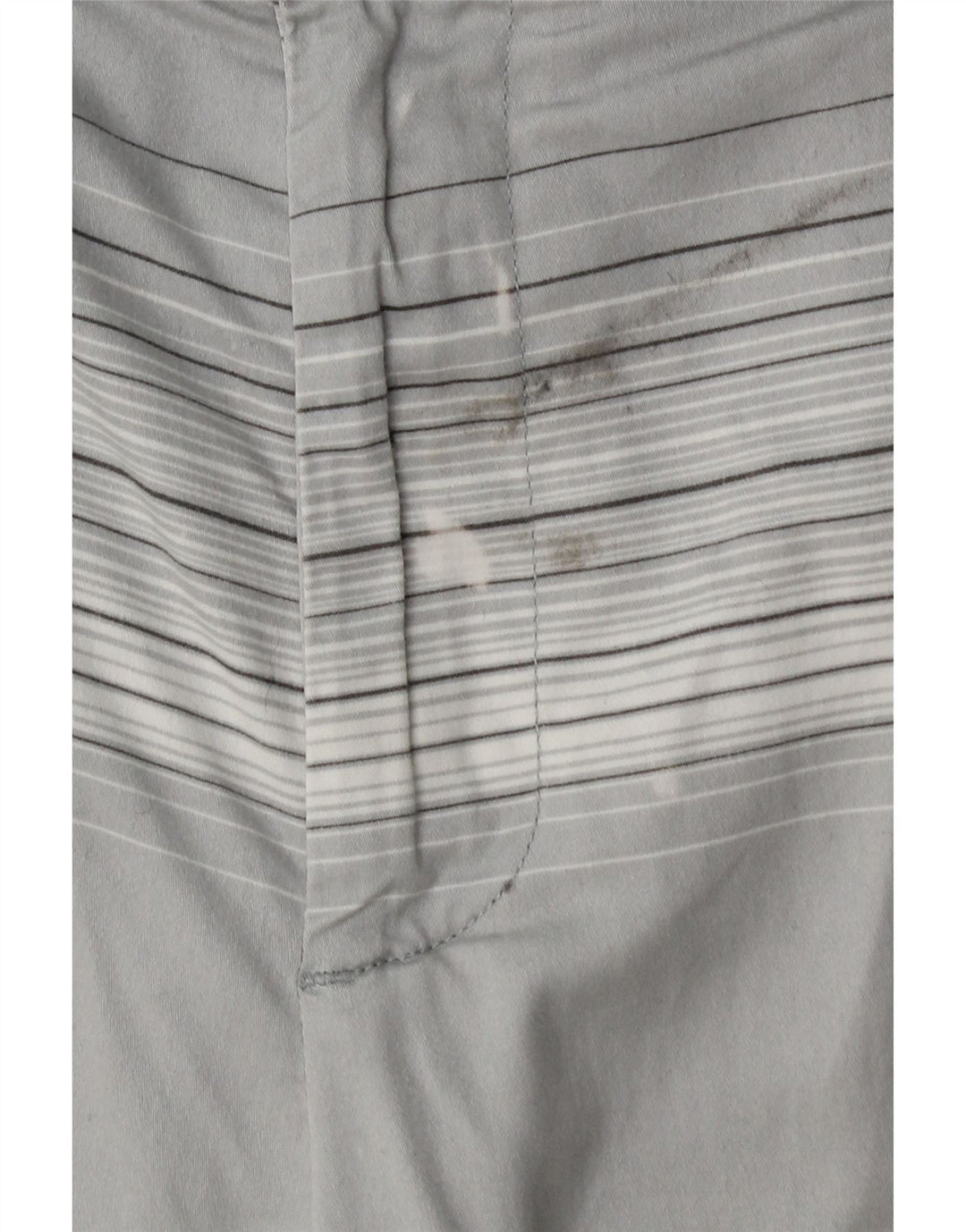Calvin Klein Mens Chino Shorts W34 Large Grey Striped Cotton