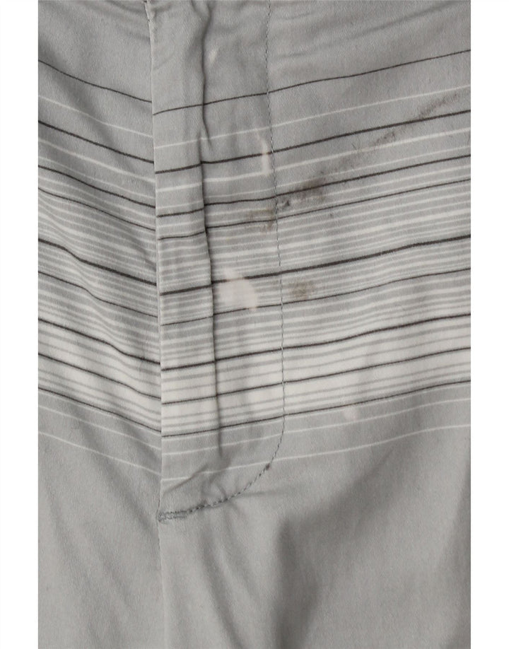 Calvin Klein Mens Chino Shorts W34 Large Grey Striped Cotton