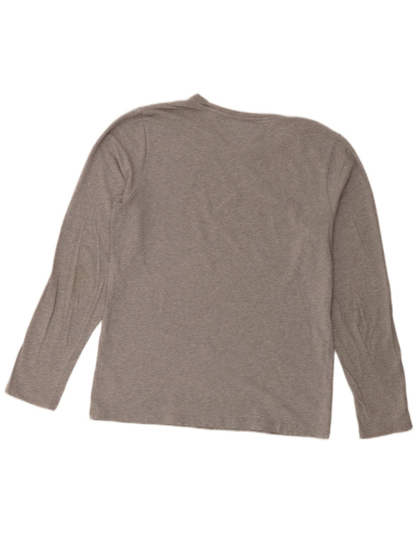 Tommy Hilfiger Mens Slim Fit Top Long Sleeve Large Grey Flecked Cotton