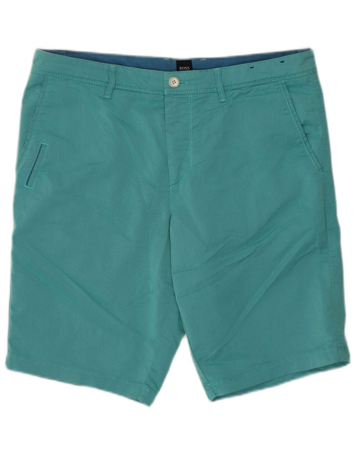 Hugo Boss Mens Chino Shorts IT 48 Medium W32 Turquoise Cotton