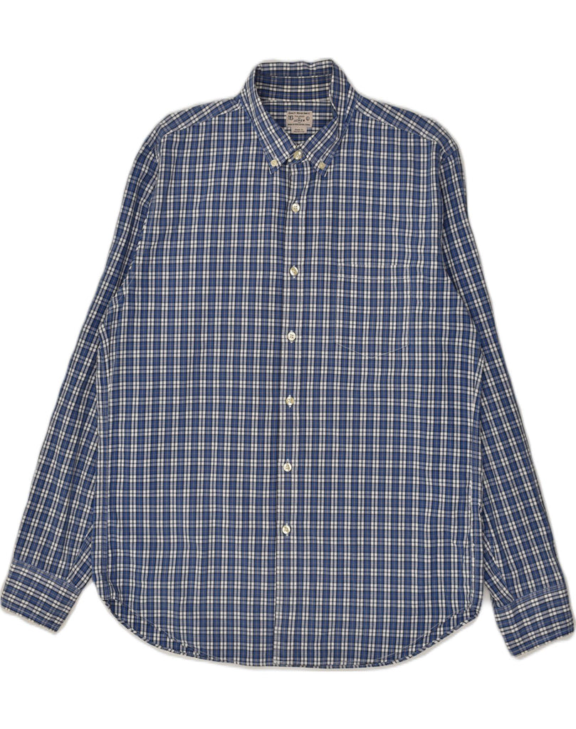 J. CREW Mens Shirt Large Blue Check Cotton | Vintage J. Crew | Thrift | Second-Hand J. Crew | Used Clothing | Messina Hembry 