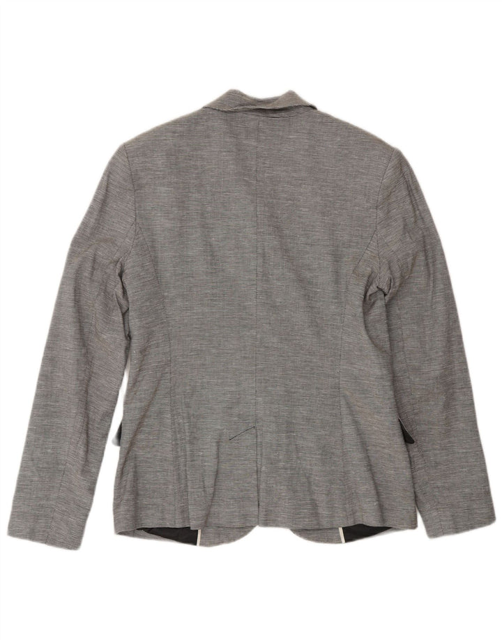 French Connection Womens 2 Button Blazer Jacket UK 12 Medium Grey Pinstripe