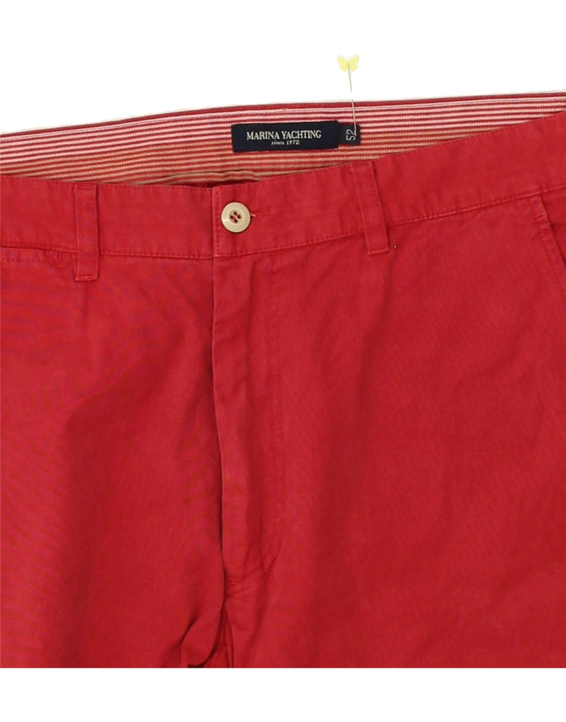 MARINA YACHTING Mens Straight Chino Trousers IT 52 XL W34 L30  Red Cotton | Vintage Marina Yachting | Thrift | Second-Hand Marina Yachting | Used Clothing | Messina Hembry 