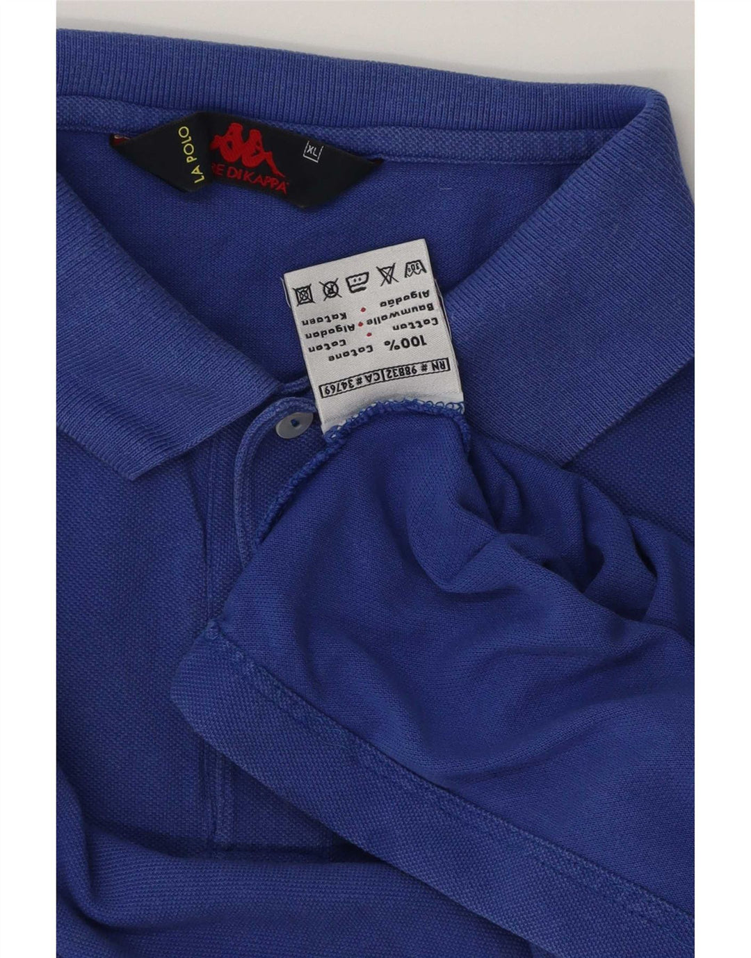 Kappa Mens Polo Shirt XL Blue Cotton