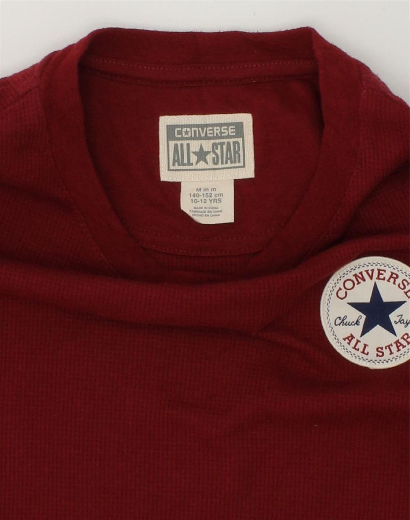 CONVERSE Boys Sweatshirt Jumper 10-11 Years Medium Burgundy, Vintage &  Second-Hand Clothing Online