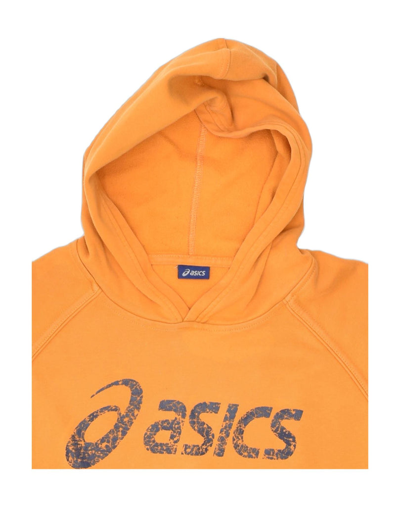 ASICS Mens Graphic Hoodie Jumper Small Orange | Vintage | Thrift | Second-Hand | Used Clothing | Messina Hembry 