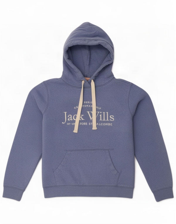 Jack Wills Womens Graphic Oversized Hoodie Jumper UK 14 Large Blue