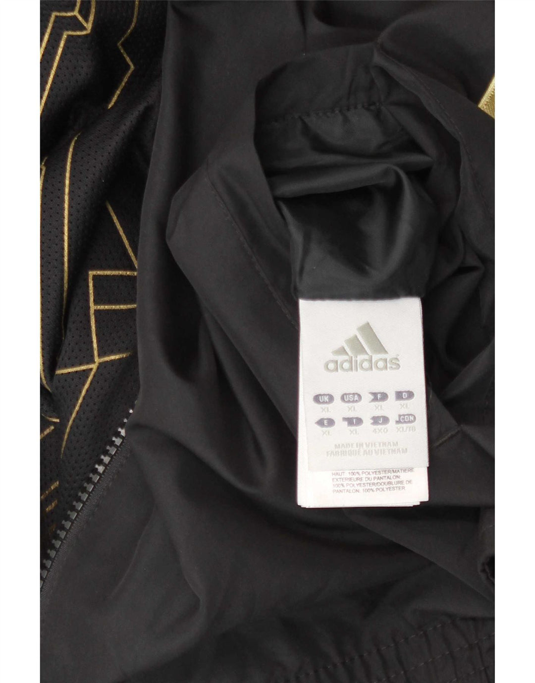 Adidas Mens Hooded Reversible Tracksuit Top Jacket XL Black Polyester