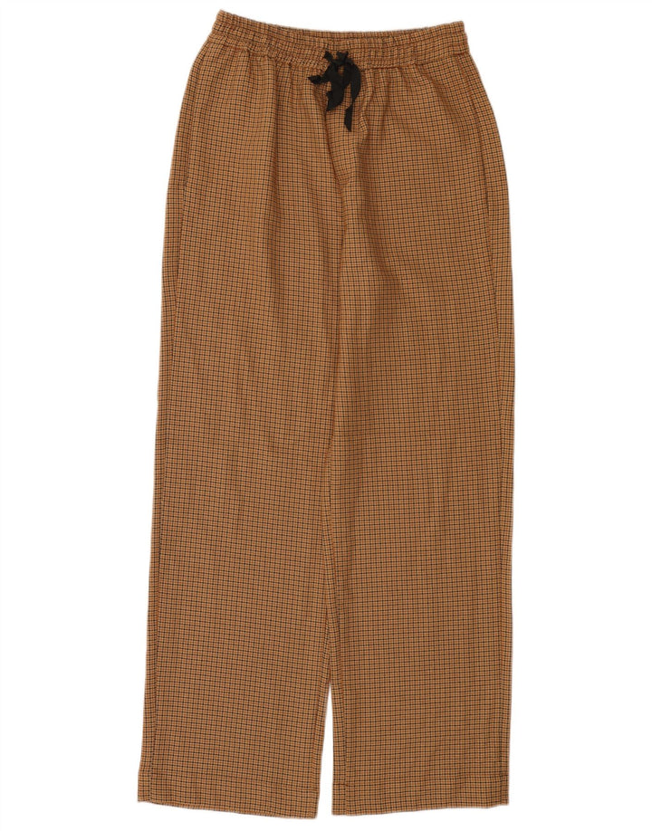 Zara Womens Straight Casual Trousers Medium W28 L29 Brown Houndstooth