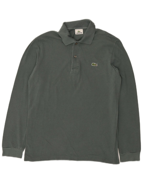 Lacoste Mens Long Sleeve Polo Shirt Size 3 Small Grey Cotton