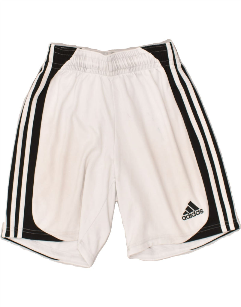 ADIDAS Boys Sport Shorts 7-8 Years White Polyester | Vintage Adidas | Thrift | Second-Hand Adidas | Used Clothing | Messina Hembry 