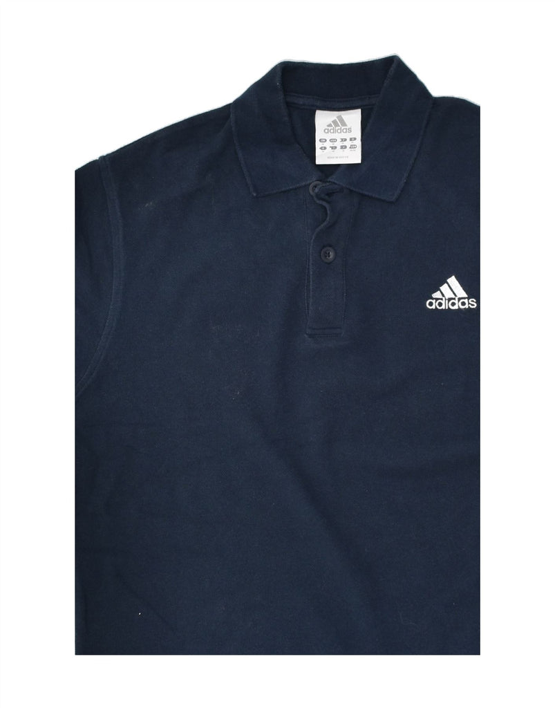 ADIDAS Mens Polo Shirt Medium Navy Blue Cotton | Vintage Adidas | Thrift | Second-Hand Adidas | Used Clothing | Messina Hembry 