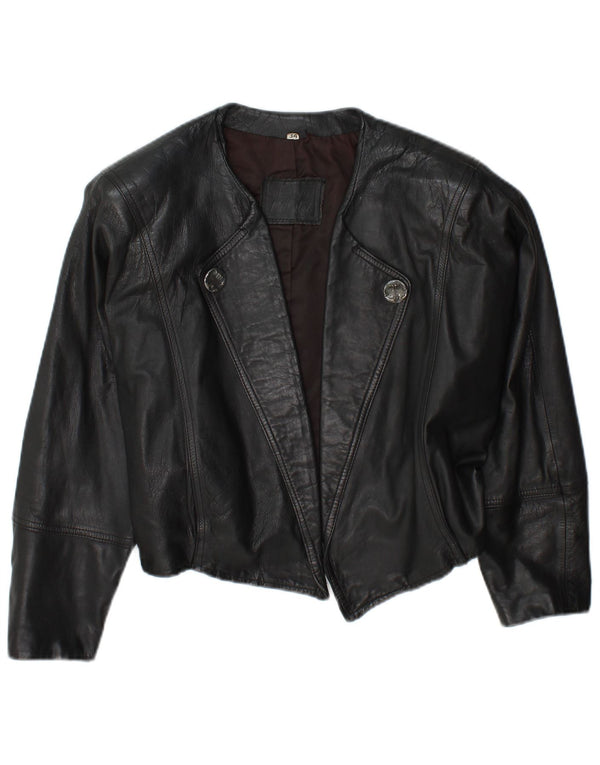 Jean Pierre Womens Oversized Crop Open Jacket EU 34 XS Black