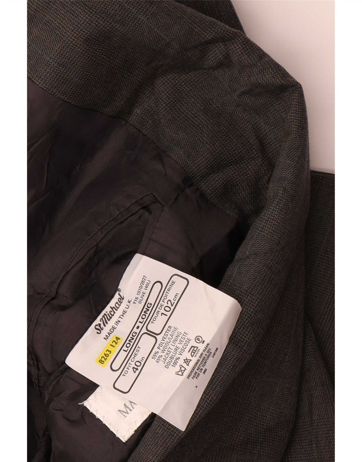 Marks & Spencer Mens Double Breasted Blazer Jacket UK 40 Medium Grey