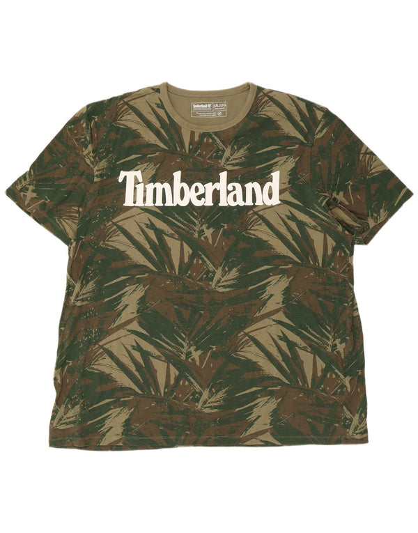 Timberland Mens Regular Fit Graphic T-Shirt Top 3XL Khaki Floral Cotton