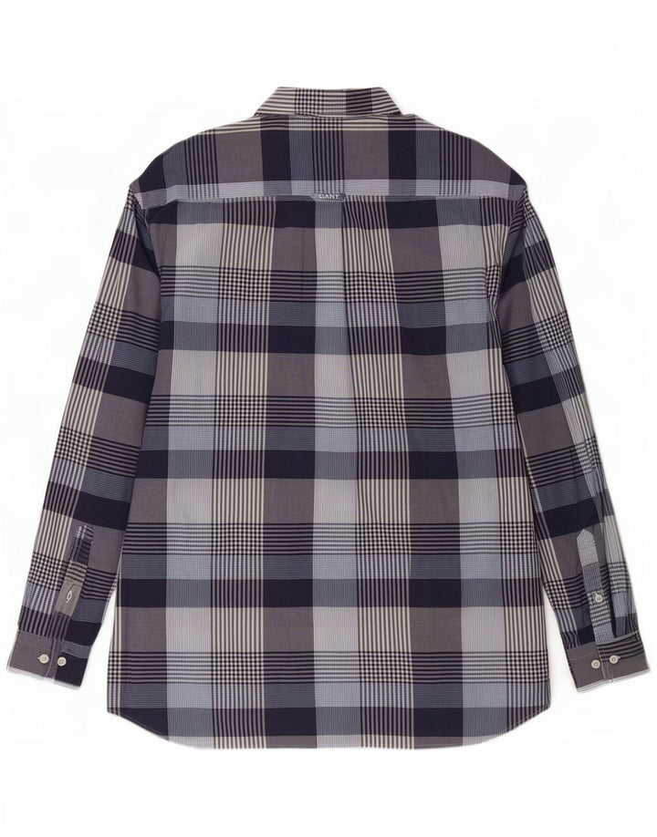 Gant Mens Regular Fit Shirt XL Navy Blue Check Cotton