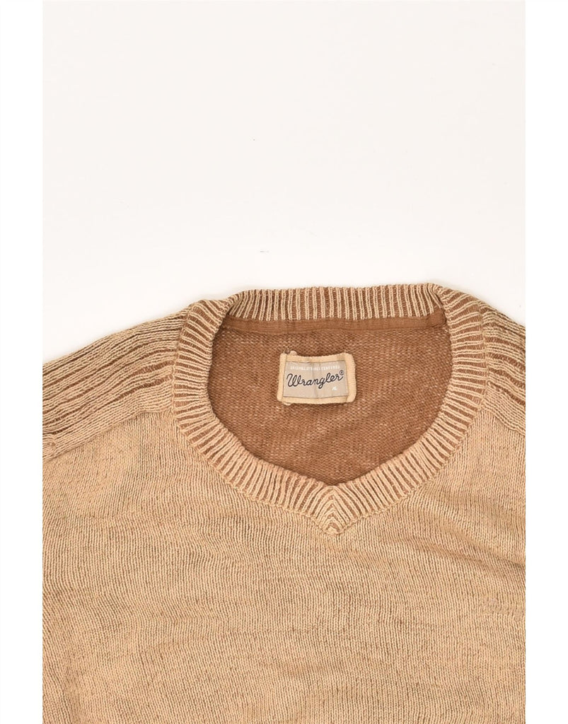 WRANGLER Mens V-Neck Jumper Sweater XL Beige Cotton | Vintage Wrangler | Thrift | Second-Hand Wrangler | Used Clothing | Messina Hembry 